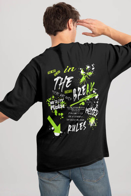 Triptee Printed Men Round Neck Black T-Shirt