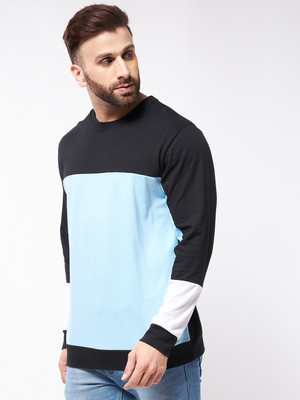 Gritstones Printed Men Round Neck White, Blue, Black T-Shirt