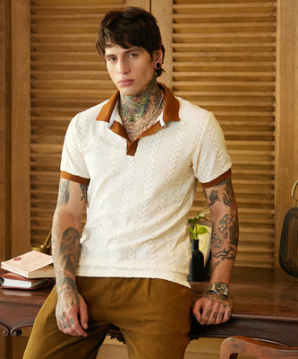 CAMPUS SUTRA Solid Men Polo Neck Multicolor T-Shirt