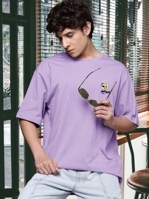 Dark Drive Printed Men Round Neck Purple T-Shirt