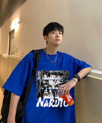 Three Arrows Graphic Print Men Round Neck Blue T-Shirt