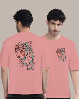 AUSK Printed Men Round Neck Pink T-Shirt