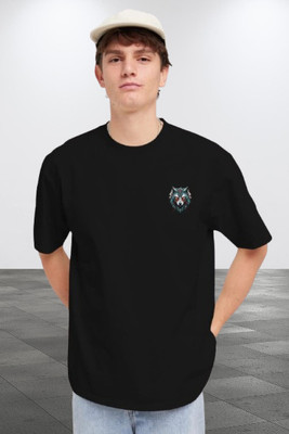 D D FASHION Printed Men Round Neck Black T-Shirt