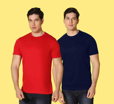 WOOSTRO Printed Men Round Neck Blue, Red T-Shirt