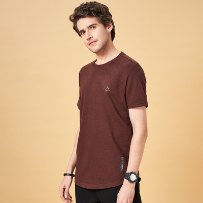 Street 808 by Pantaloons Striped Men V Neck Red T-Shirt