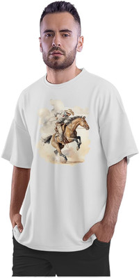 KRYONIX Printed Men Round Neck White T-Shirt