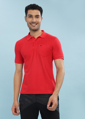 Force NXT Solid Men Polo Neck Red T-Shirt