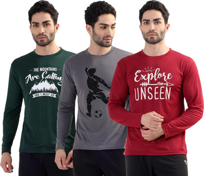 Garmin Printed Men Round Neck Multicolor T-Shirt