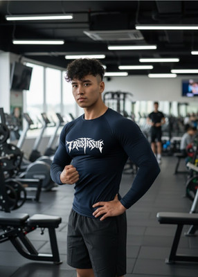 FURRR Printed Men Round Neck Dark Blue T-Shirt