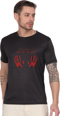 EKTABAZAR Printed Men Round Neck Black T-Shirt