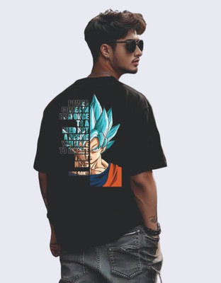FURRR Printed Men Round Neck Black T-Shirt