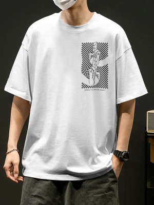 Bullmer Graphic Print Men Round Neck White T-Shirt