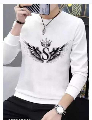 BB GARMENT Printed Men Round Neck White T-Shirt