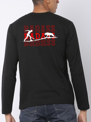 Broon Printed Men Round Neck Black T-Shirt