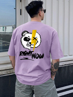 DD Dark Drive Graphic Print Men Round Neck Purple T-Shirt