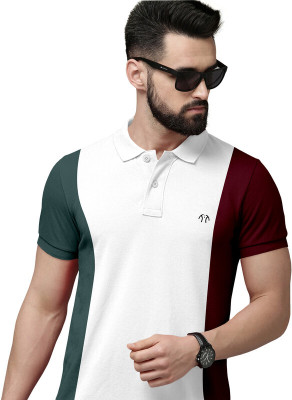 Triptee Colorblock Men Polo Neck Multicolor T-Shirt