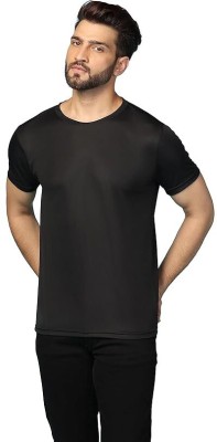 MODACasa Solid Men Round Neck Black T-Shirt