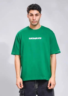 LAYERISM Printed Men Round Neck Green T-Shirt
