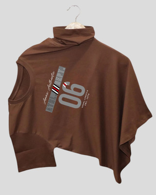 DRIPTHREAD Printed Men Round Neck Brown T-Shirt