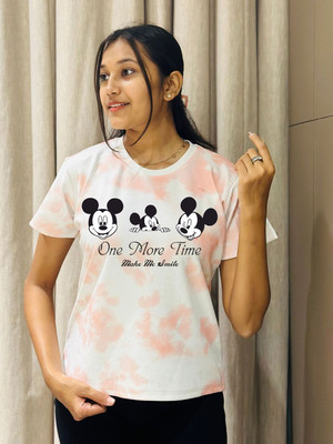 Moda Rapido Printed Women Round Neck Multicolor T-Shirt
