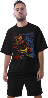 JoyandHappiness Printed Men Round Neck Black T-Shirt