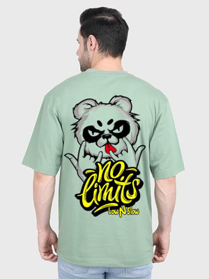 clickwell Printed, Typography Men Round Neck Light Green T-Shirt