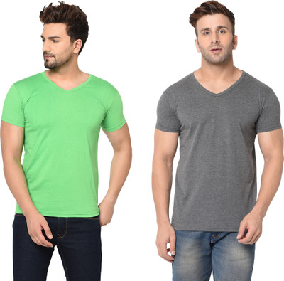 Adorbs Trend Solid Men V Neck Multicolor T-Shirt