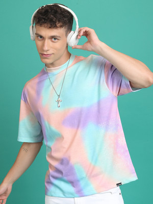 HIGHLANDER Tie & Dye Men Round Neck Multicolor T-Shirt