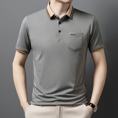 Wisetie Solid Men Polo Neck Grey T-Shirt