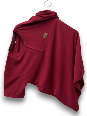 Nat Jastica Solid Men Round Neck Maroon T-Shirt