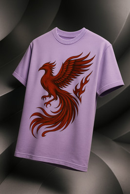 Desi Hood Graphic Print Men Round Neck Purple T-Shirt