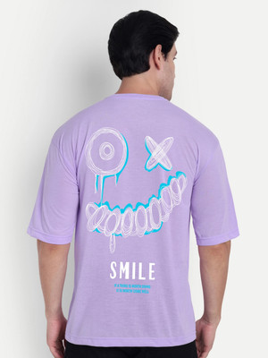 Benny Brooks Graphic Print Men Round Neck Purple T-Shirt