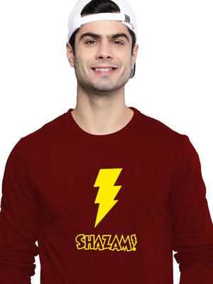 OrrganicChics Printed Men Round Neck Maroon T-Shirt