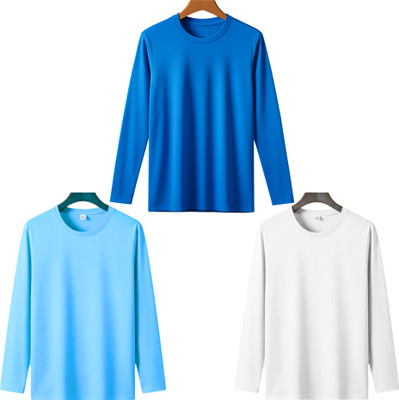 MISTY COLLECTION Solid Men Round Neck Blue, White, Light Blue T-Shirt