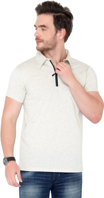 JB Jangoboy Solid Men Polo Neck Grey T-Shirt