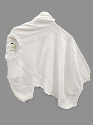 Grownk Self Design Men Round Neck White T-Shirt