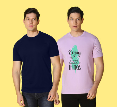 WOOSTRO Printed Men Round Neck Multicolor T-Shirt