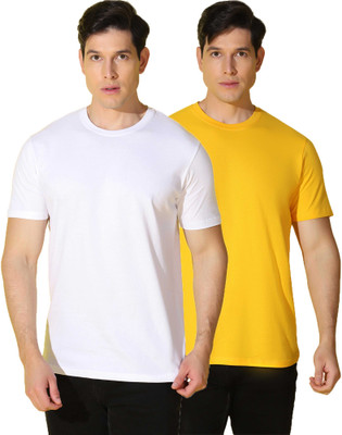 WOOSTRO Solid Men Round Neck Multicolor T-Shirt