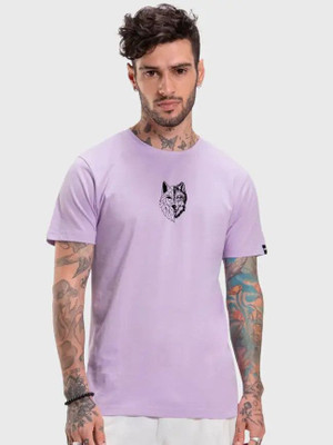 NEEL FASHION GLOBAL Printed Men Round Neck Purple T-Shirt