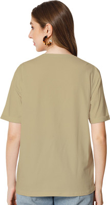 SHAUN Self Design Women Round Neck Multicolor T-Shirt