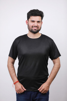 swastika vastram Solid Men Round Neck Black T-Shirt