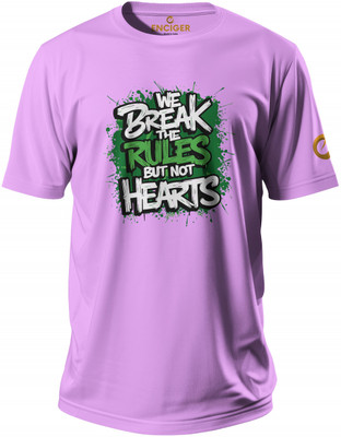 Enciger Printed Men Round Neck Purple T-Shirt
