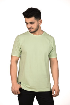 Lynx Solid Men Round Neck Light Green T-Shirt