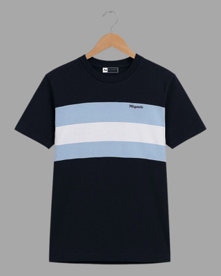 DRIPTHREAD Colorblock Men Round Neck Black T-Shirt