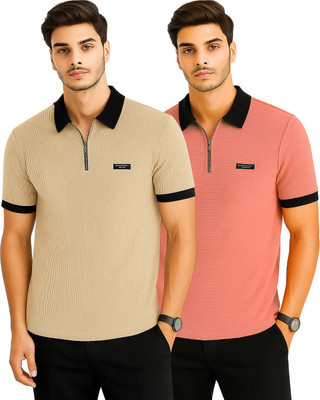 Bhadawar creations Solid Men Polo Neck Multicolor T-Shirt