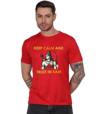 AZAADGARMENT Printed Men Round Neck Reversible Red T-Shirt