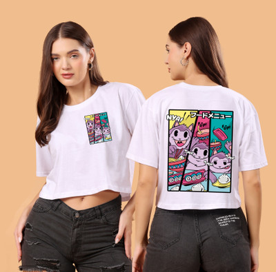 CORSICA Graphic Print Women Round Neck White T-Shirt