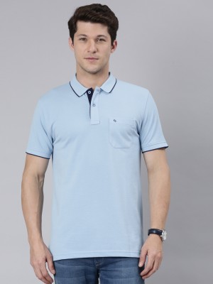 Classic Polo Solid Men Polo Neck Blue T-Shirt