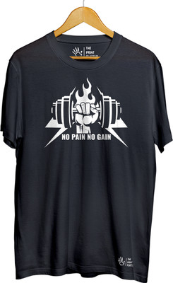 THE PRINT PLATTER Graphic Print Men Round Neck Black T-Shirt