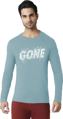 ENZIKO Graphic Print Men Round Neck Blue T-Shirt